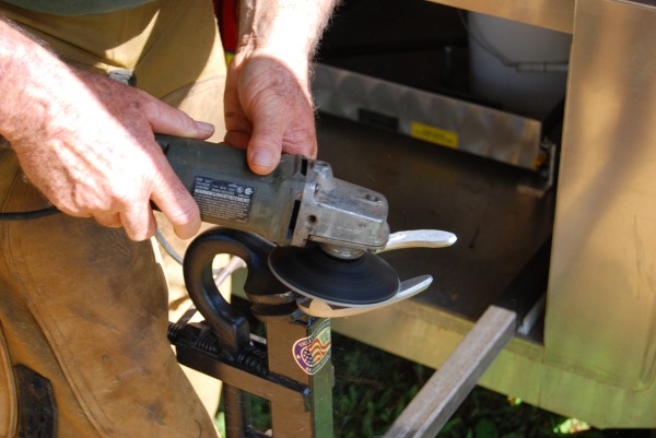 When applying a shoe using an adhesive, Shanks typically uses an aluminum shoe with clips. He first prepares the shoe surface by cleaning it. When applying a shoe using an adhesive, Shanks typically uses an aluminum shoe with clips. He first prepares the shoe surface by cleaning it.