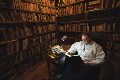 Waddie says if he had to choose his favorite room, it would be his library