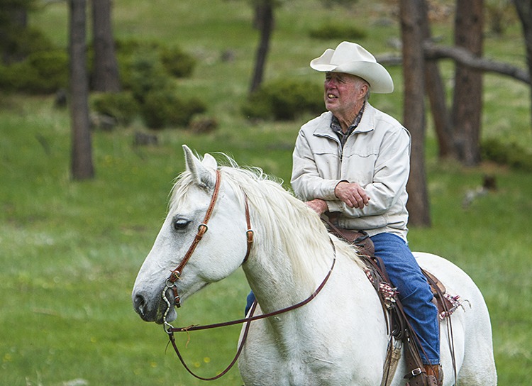 Cowboy artist Wayne Baize drove from Fort Davis, Texas, for the ride.
