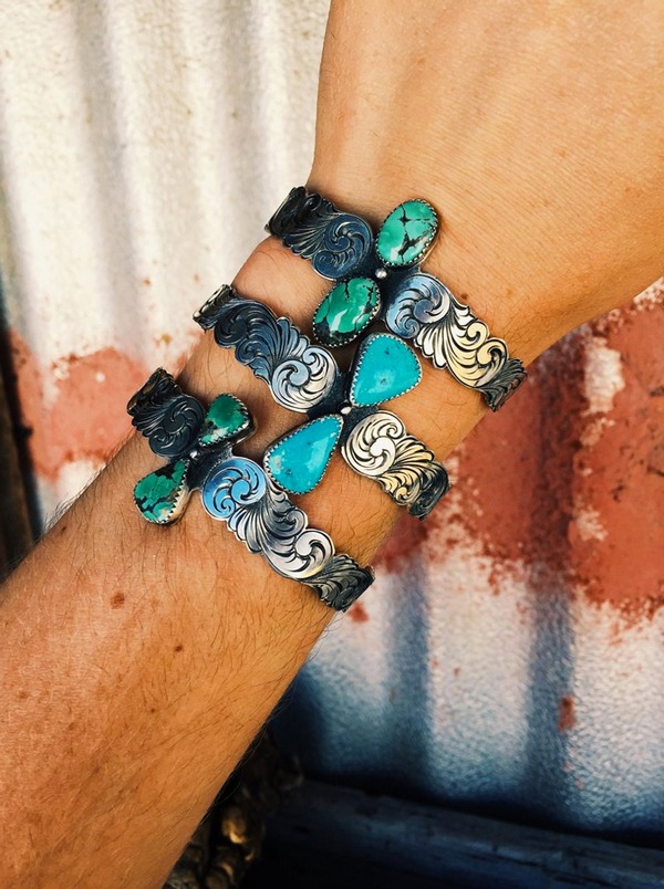 Sterling and turquoise bracelet by Nevada Watt