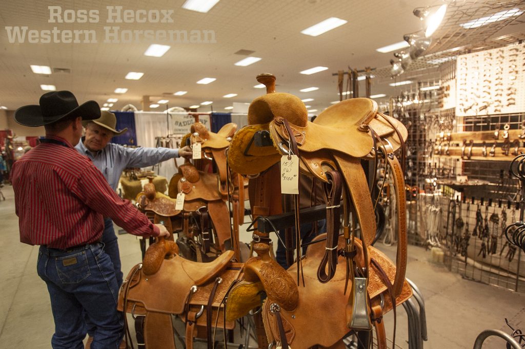 Tad Sanders shows his saddles
