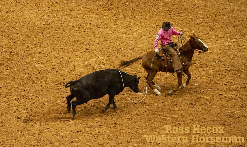Jared Fraze ropes a cow