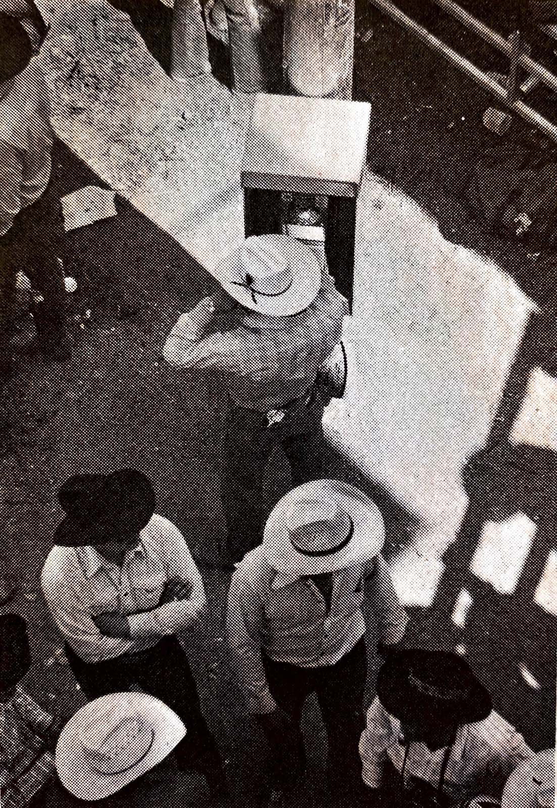 Cowboys behind the chutes at the 1978 Cheyenne Frontier Days.
