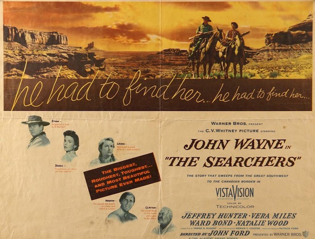 John Wayne in "The Searchers" movie poster.