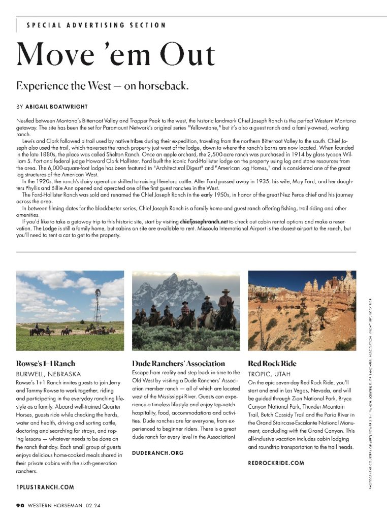 Experience the West on horseback. This guide holds a variety of options for the inner adventurer in us all.
