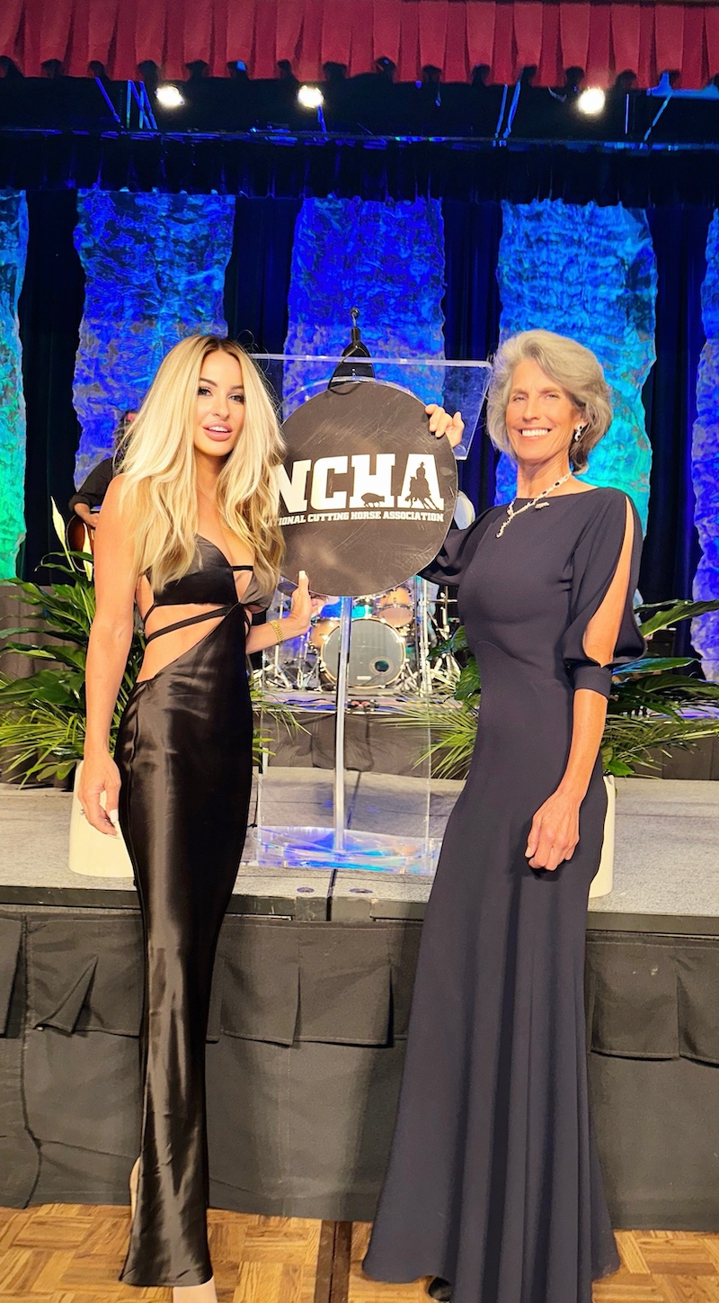 Kathy Daughn with Starr Whitley at the NCHA Member Hall of Fame induction in 2023. 