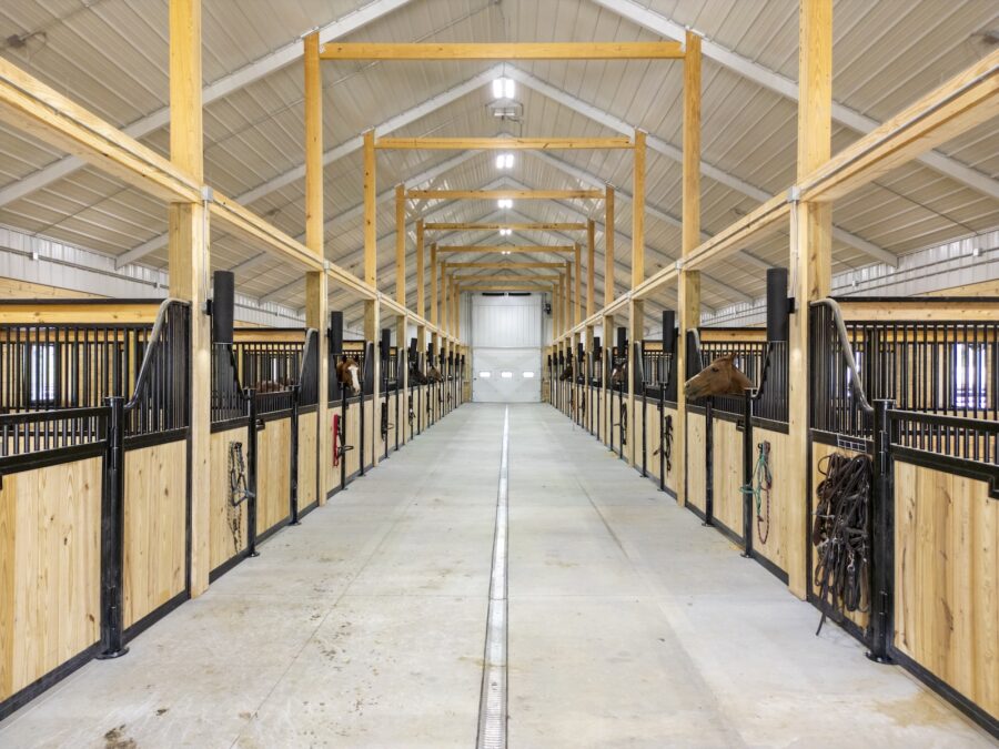 stall area in morton buildings horse facility