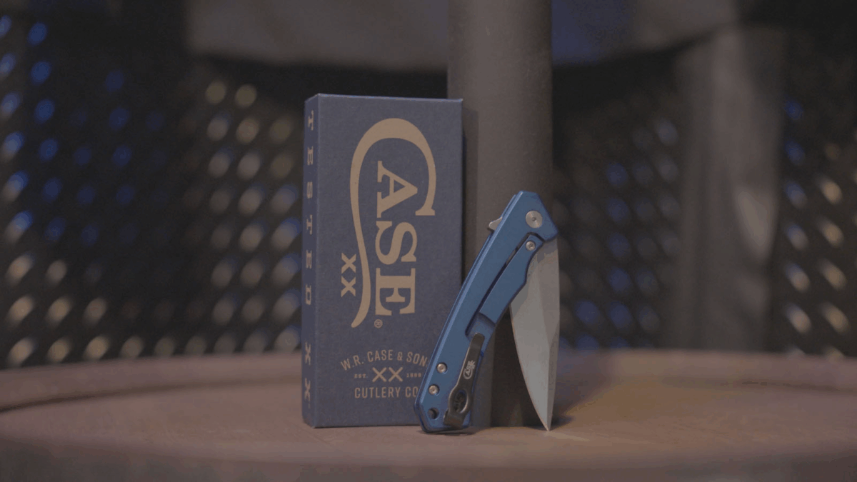 Blue case knife box