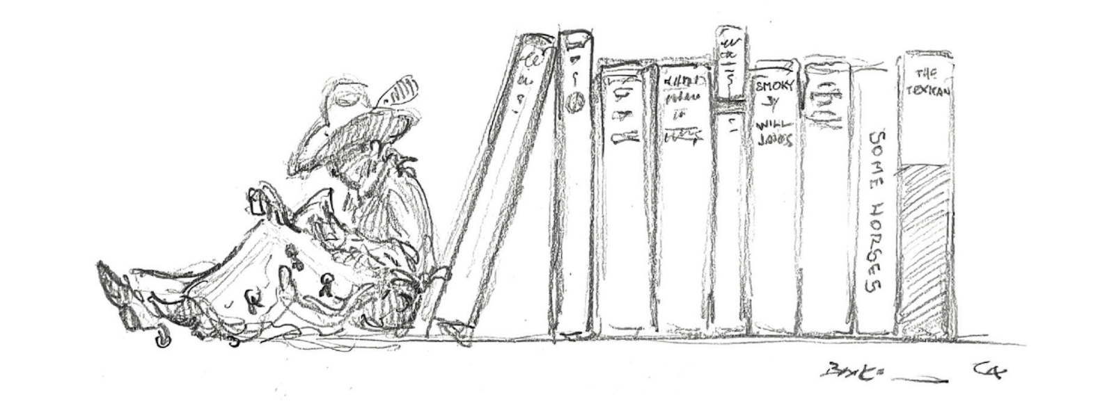 Teal Blake sketch for book recommendations