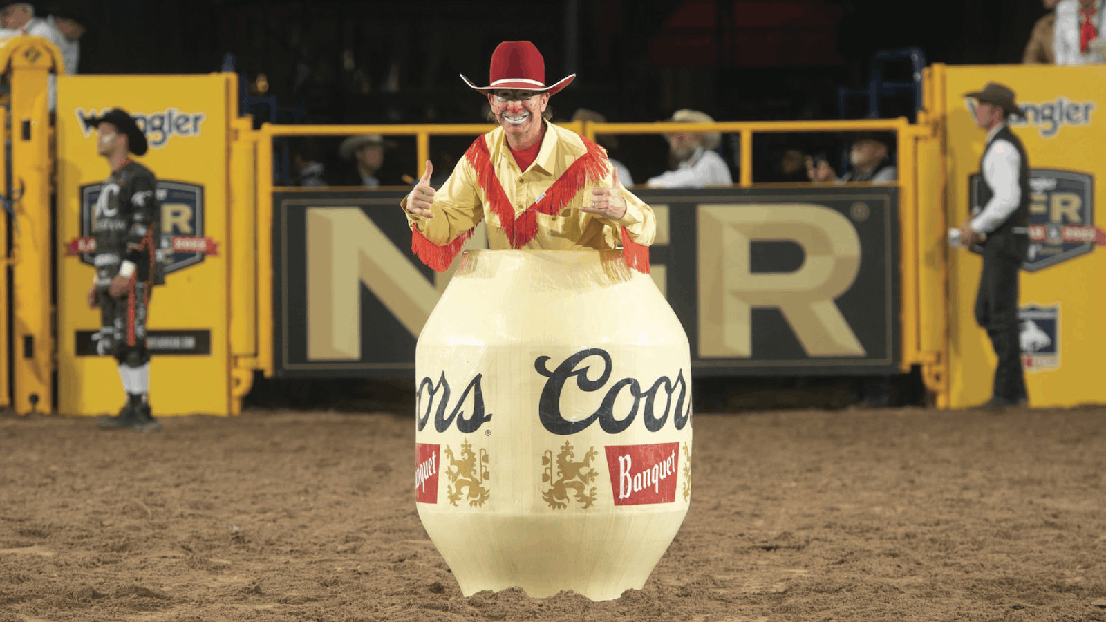 John Harrison in the barrel at the NFR
