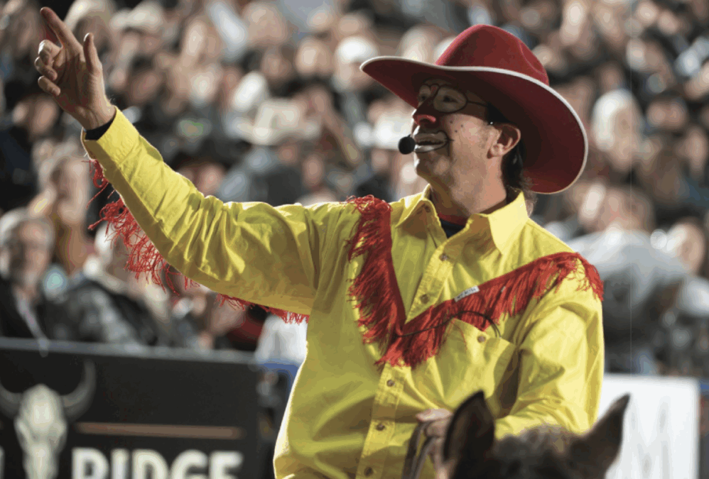A fan-favorite rodeo clown and barrelman, Harrison specializes in unrehearsed, walk-and-talk comedy. 
